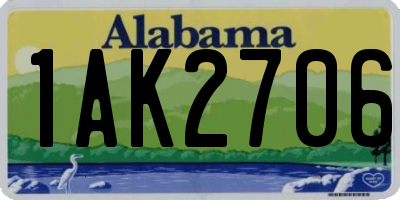 AL license plate 1AK2706