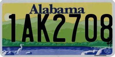 AL license plate 1AK2708