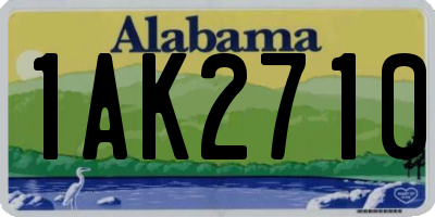 AL license plate 1AK2710