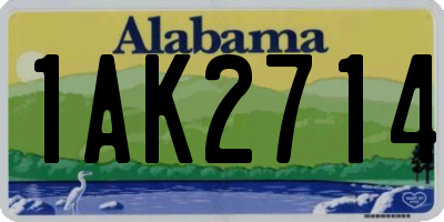 AL license plate 1AK2714