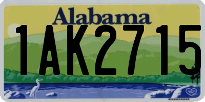 AL license plate 1AK2715