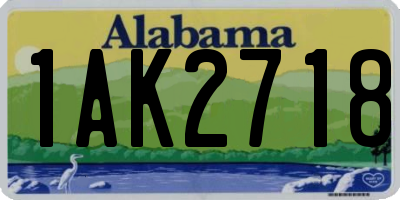 AL license plate 1AK2718
