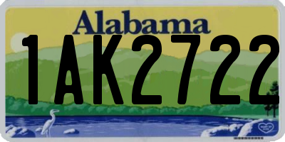 AL license plate 1AK2722