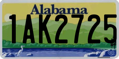 AL license plate 1AK2725