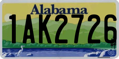 AL license plate 1AK2726