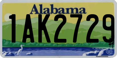 AL license plate 1AK2729