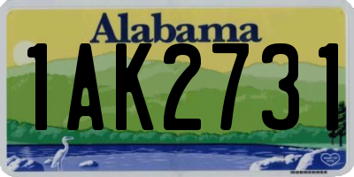 AL license plate 1AK2731