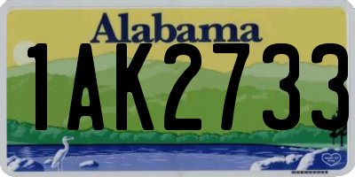 AL license plate 1AK2733