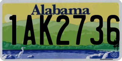 AL license plate 1AK2736
