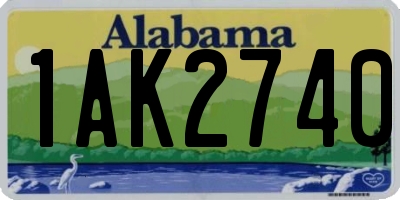 AL license plate 1AK2740