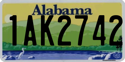 AL license plate 1AK2742