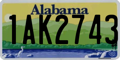 AL license plate 1AK2743