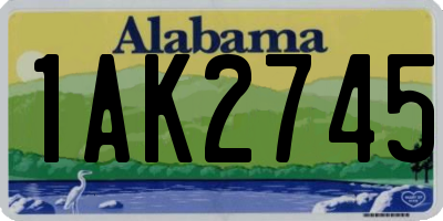 AL license plate 1AK2745