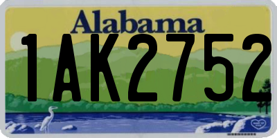 AL license plate 1AK2752