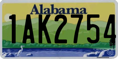 AL license plate 1AK2754