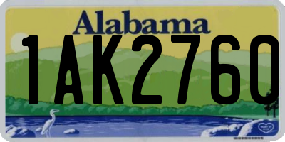 AL license plate 1AK2760
