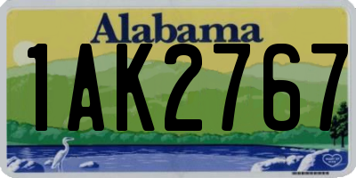 AL license plate 1AK2767