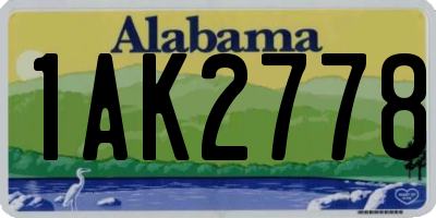 AL license plate 1AK2778