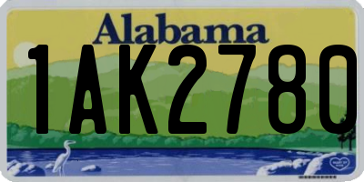 AL license plate 1AK2780