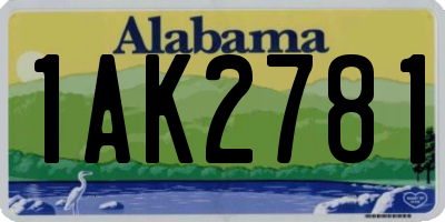AL license plate 1AK2781