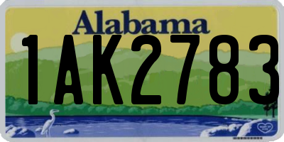 AL license plate 1AK2783