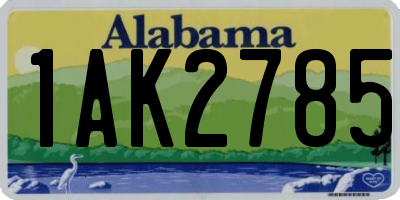 AL license plate 1AK2785