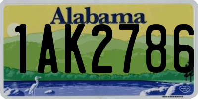 AL license plate 1AK2786