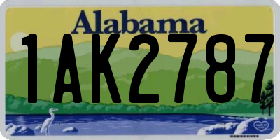 AL license plate 1AK2787