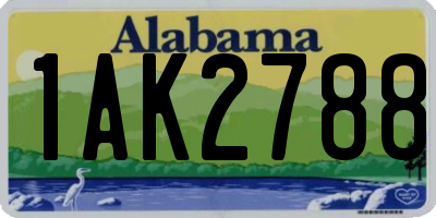 AL license plate 1AK2788