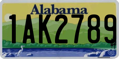 AL license plate 1AK2789