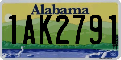 AL license plate 1AK2791