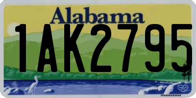 AL license plate 1AK2795