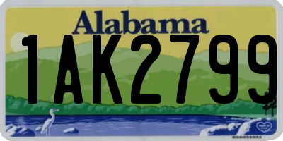 AL license plate 1AK2799