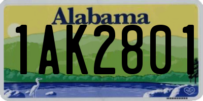 AL license plate 1AK2801