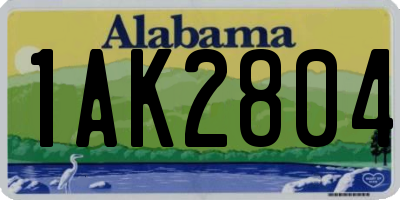 AL license plate 1AK2804