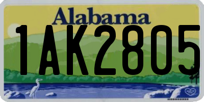 AL license plate 1AK2805