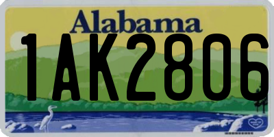 AL license plate 1AK2806