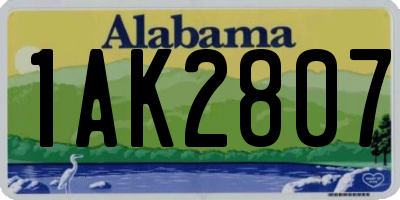 AL license plate 1AK2807