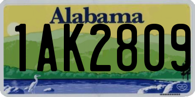 AL license plate 1AK2809