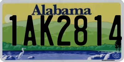 AL license plate 1AK2814
