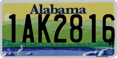 AL license plate 1AK2816