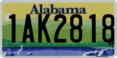 AL license plate 1AK2818