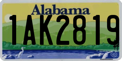 AL license plate 1AK2819
