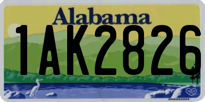 AL license plate 1AK2826