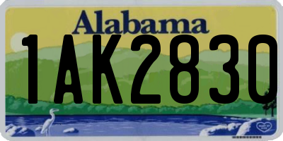 AL license plate 1AK2830