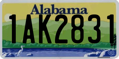 AL license plate 1AK2831