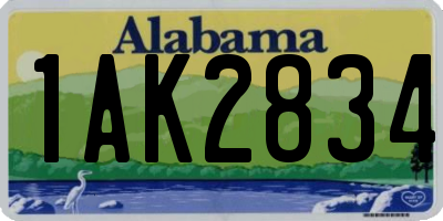 AL license plate 1AK2834