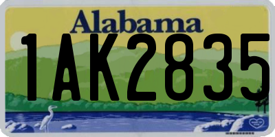 AL license plate 1AK2835