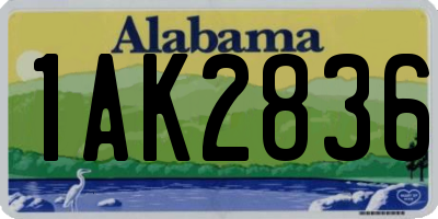 AL license plate 1AK2836