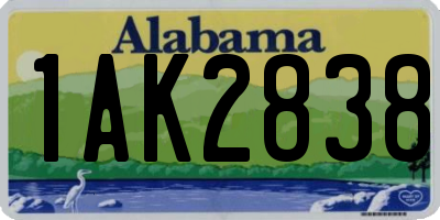 AL license plate 1AK2838